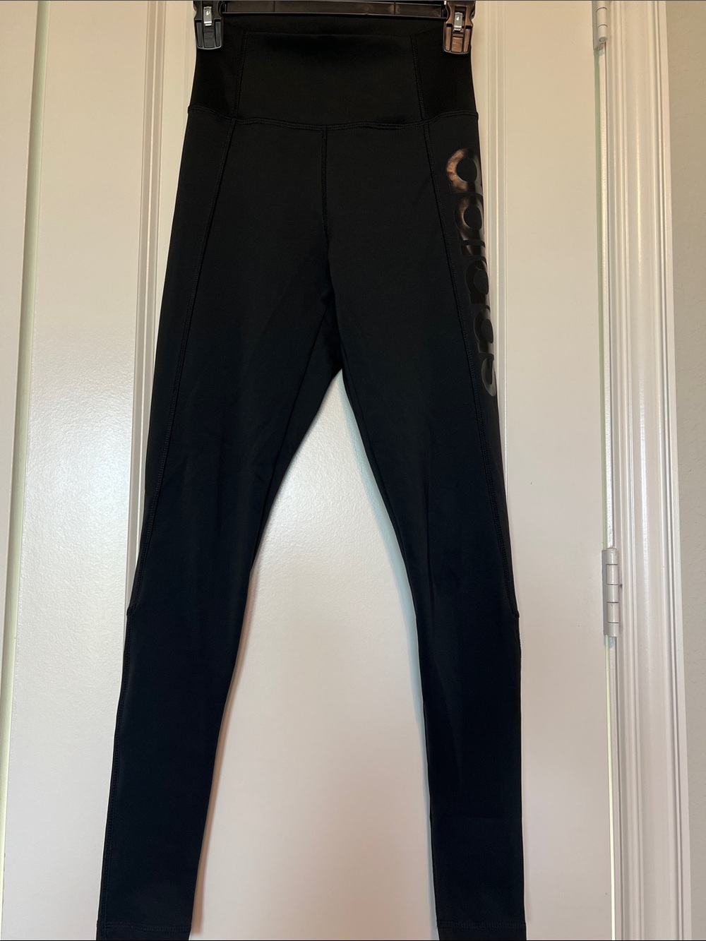 adidas Black High-Rise Performance Leggings with Side Logo